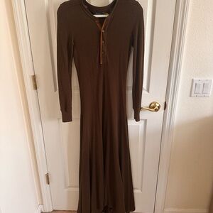 Ralph Lauren Brown Long Sleeve Maxi Dress